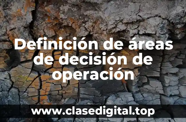 Definición de áreas de decisión de operación