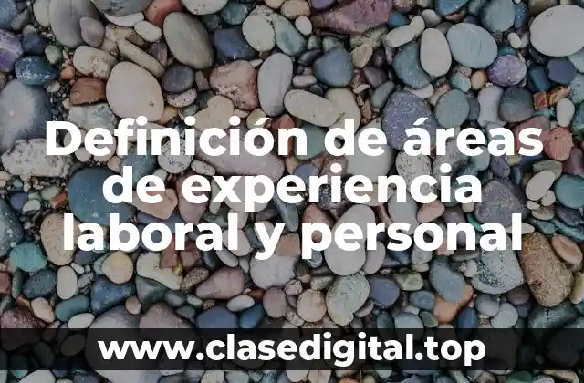 Ejemplos de áreas de experiencia laboral y personal