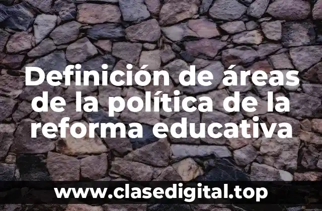 Definición de áreas de la política de la reforma educativa