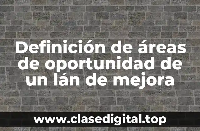 Definición de áreas de oportunidad de un lán de mejora