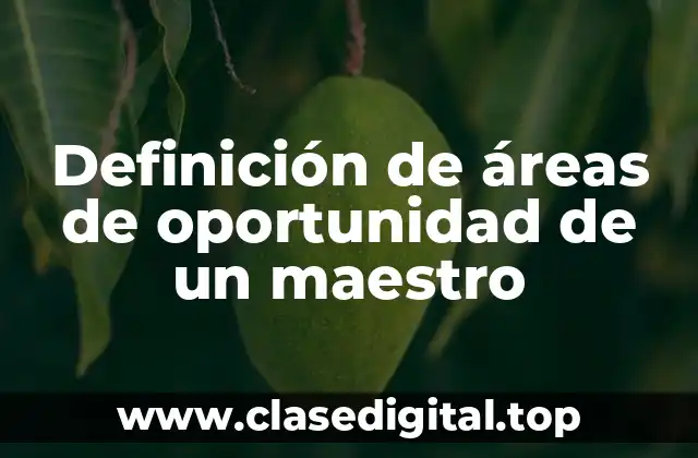 Definición de áreas de oportunidad de un maestro
