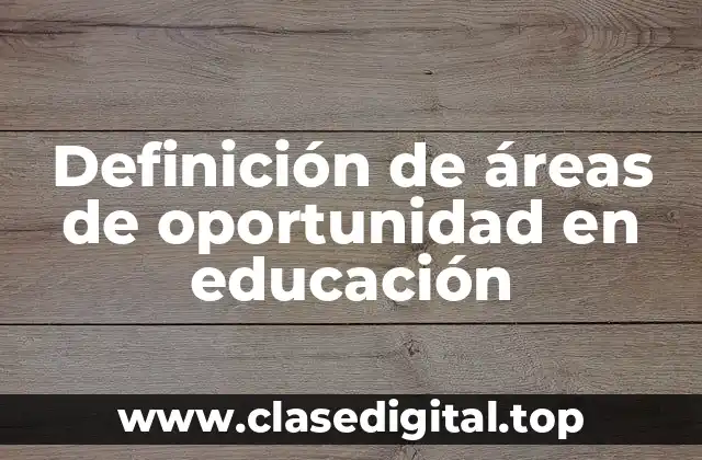 Definición de áreas de oportunidad en educación