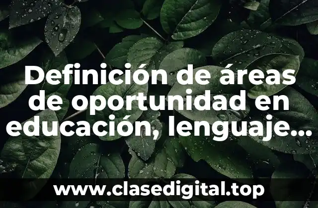 Definición de áreas de oportunidad en educación, lenguaje y comunicación