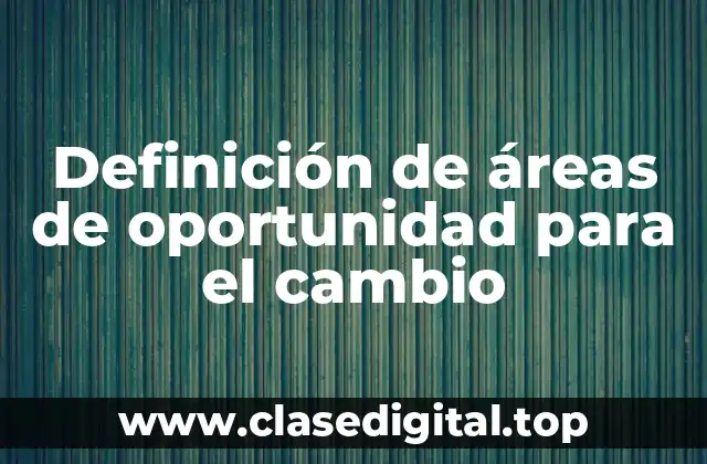 Definición de áreas de oportunidad para el cambio
