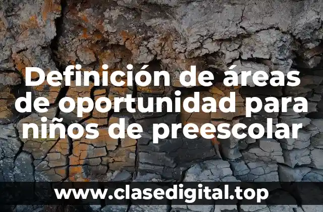 Definición de áreas de oportunidad para niños de preescolar