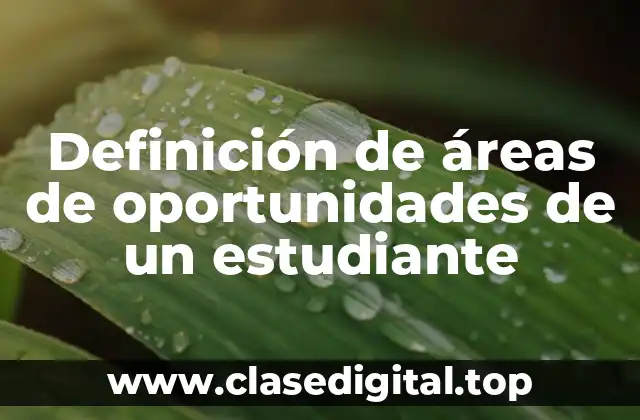 Definición de áreas de oportunidades de un estudiante
