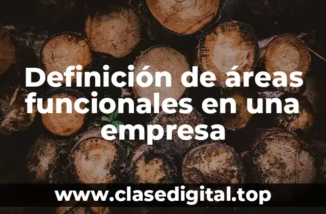 Definición de áreas funcionales en una empresa