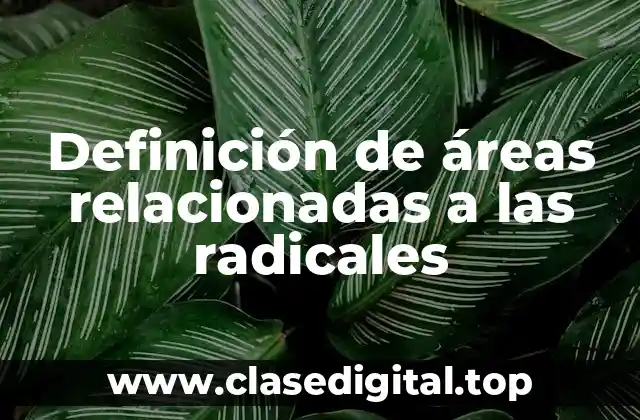 Definición de áreas relacionadas a las radicales
