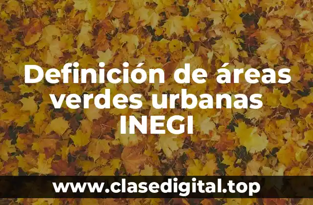 Definición de áreas verdes urbanas INEGI