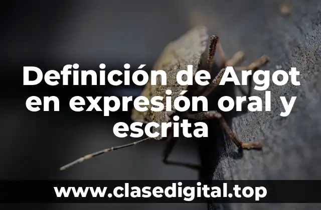 Definición de Argot en expresión oral y escrita