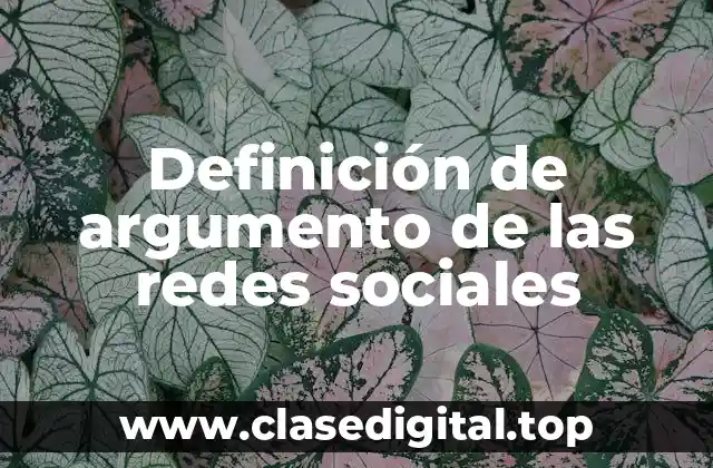 Definición de argumento de las redes sociales