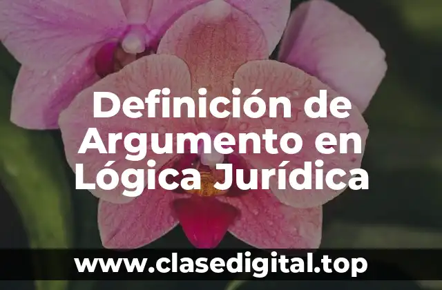 Definición de Argumento en Lógica Jurídica
