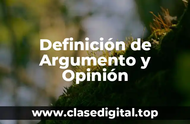 Definición de Argumento y Opinión