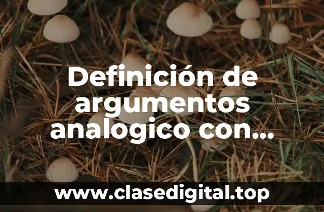 Definición de argumentos analogico con premisas y conclusiones