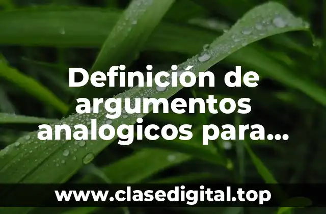 Definición de argumentos analogicos para clases