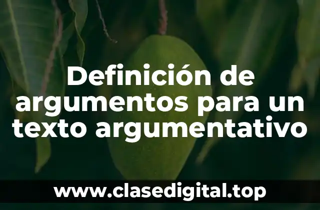 Definición de argumentos para un texto argumentativo