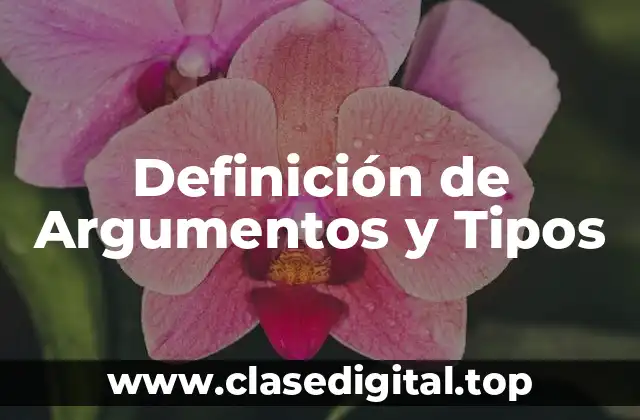 Definición de Argumentos y Tipos