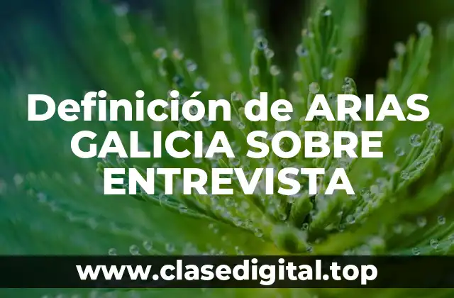 Definición de ARIAS GALICIA SOBRE ENTREVISTA