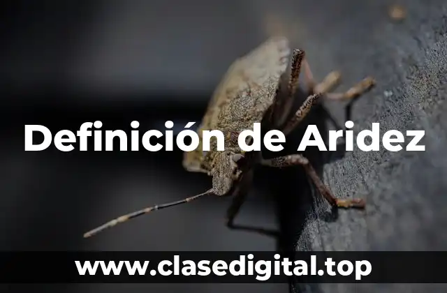 Definición de Aridez