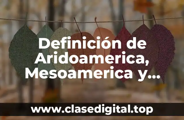 Definición de Aridoamerica, Mesoamerica y Oasisamerica