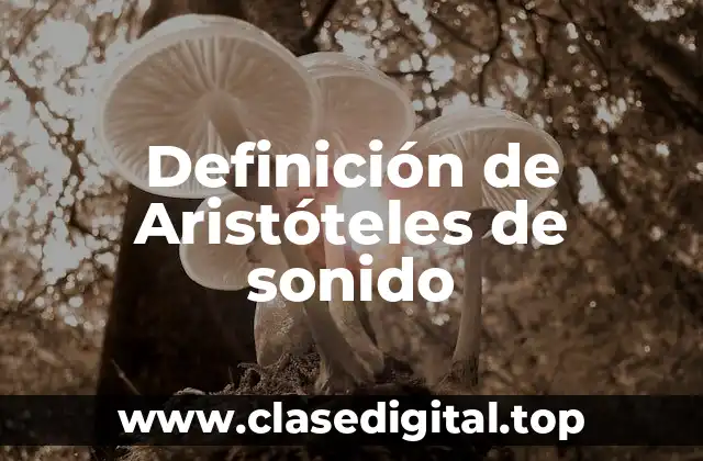 Definición de Aristóteles de sonido