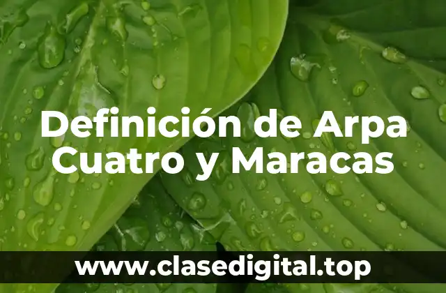 Definición de Arpa Cuatro y Maracas