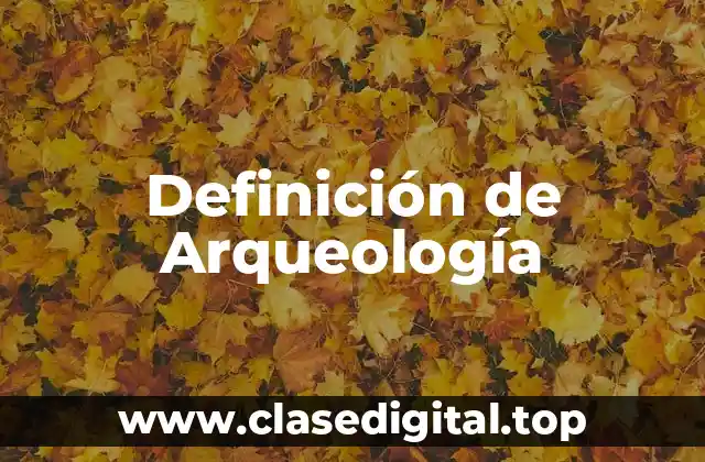 Definición técnica de Arqueología