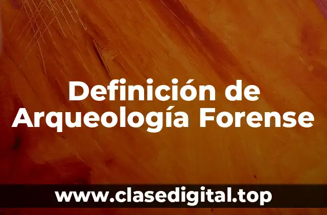 Definición de Arqueología Forense