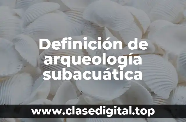 Definición de arqueología subacuática