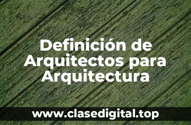 Definición de Arquitectos para Arquitectura