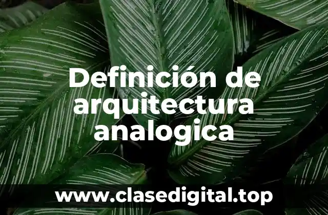 Definición de arquitectura analogica