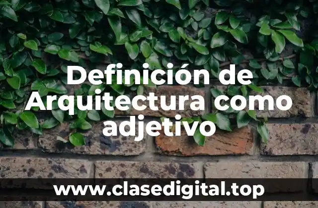 Definición de Arquitectura como adjetivo