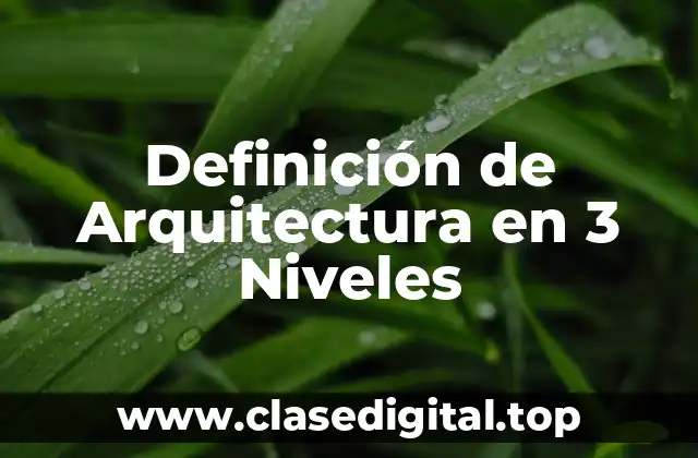 Definición de Arquitectura en 3 Niveles