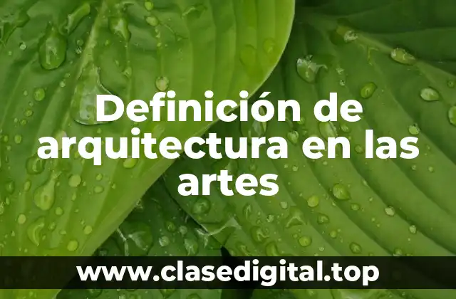Definición de arquitectura en las artes
