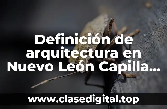 Definición de arquitectura en Nuevo León Capilla Alfonsina