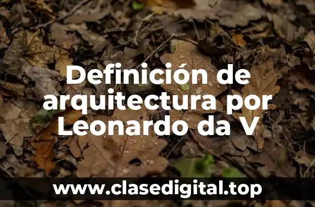 Definición de arquitectura por Leonardo da V