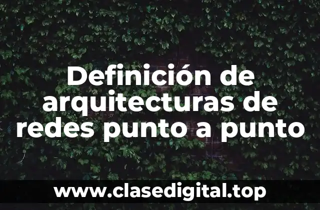 Definición de arquitecturas de redes punto a punto