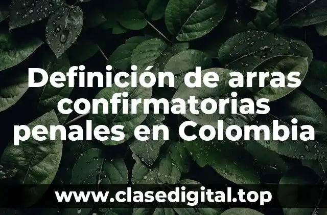 Ejemplos de arras confirmatorias penales en Colombia