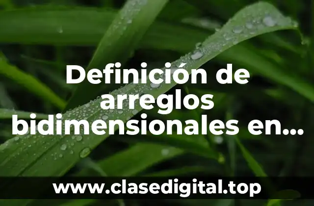 Definición de arreglos bidimensionales en PHP