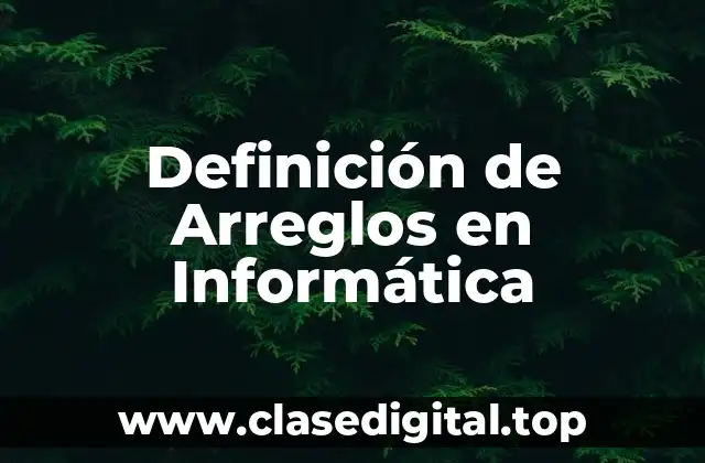 Definición de Arreglos en Informática