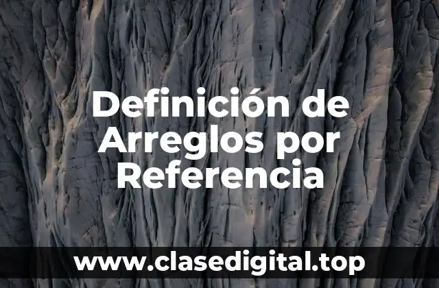 Definición de Arreglos por Referencia