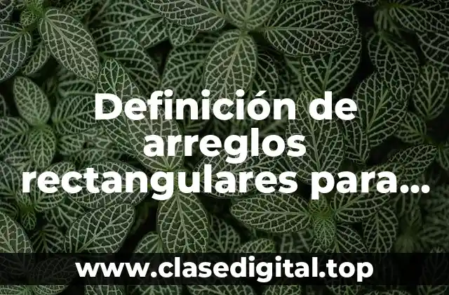 Definición de arreglos rectangulares para segundo primaria