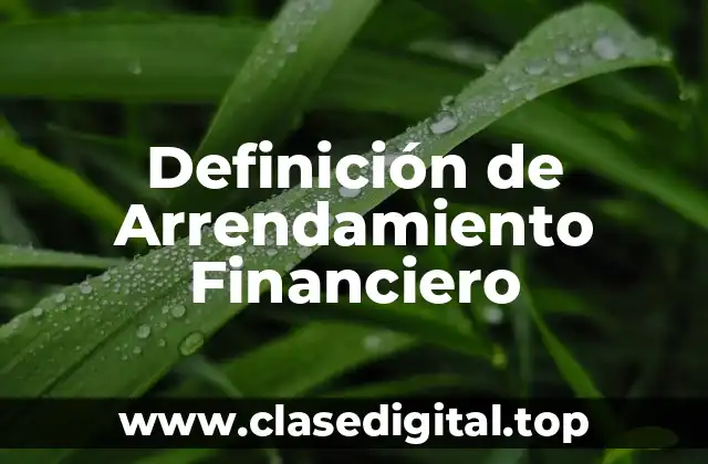 Ejemplos de Arrendamiento Financiero