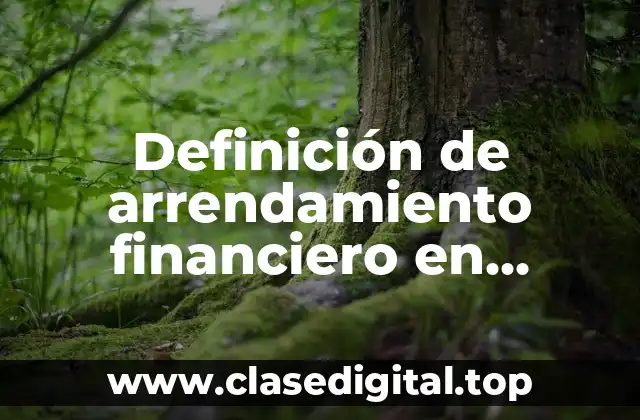 Definición de arrendamiento financiero en derecho mercantil