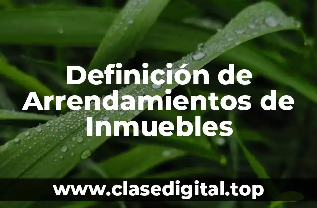 Definición de Arrendamientos de Inmuebles