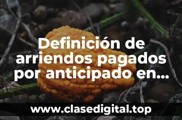 Definición de arriendos pagados por anticipado en contabilidad