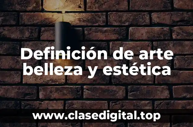 Definición de arte belleza y estética