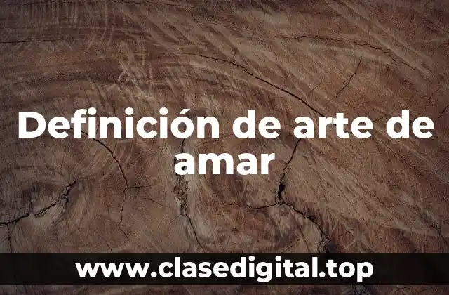 Definición de arte de amar