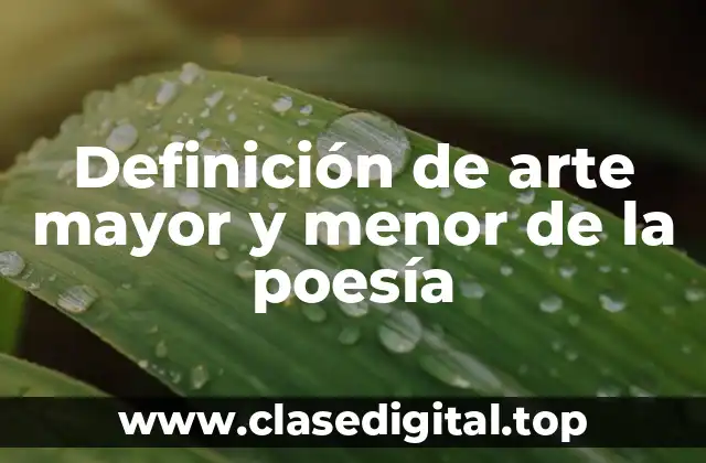 Definición de arte mayor y menor de la poesía