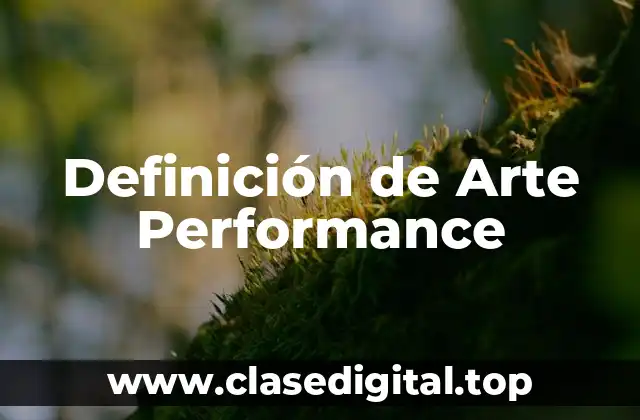 Definición de Arte Performance